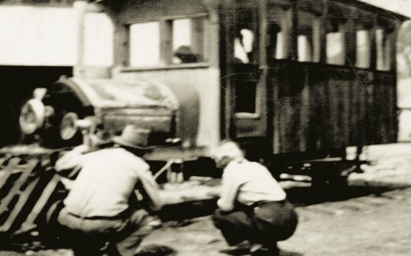 San Juan County Historical Society photo Photo of Casey Jones in the making. Hans Tanstad was the one-legged master carpenter; mechanics at Sunnyside Mill who worked on “Casey” were Clyde Jones, Speedy Jennings, Horace Seace.