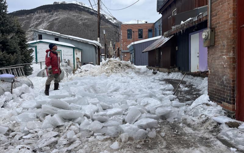 Photo credit Scott Fetchenhier The ice is peeling off the roofs. Watch out!