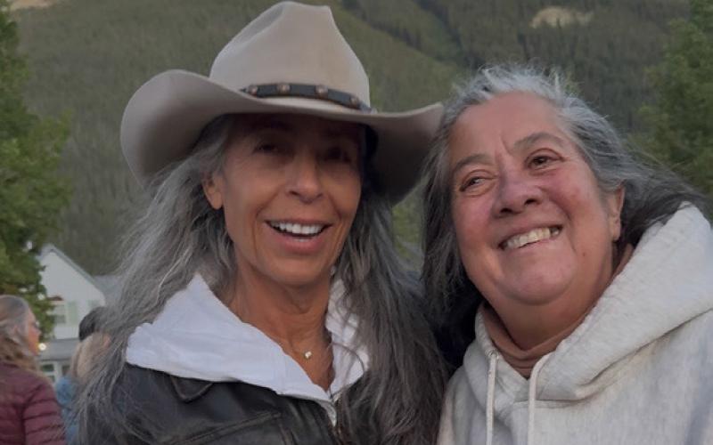 Maria Faijo and longtime local Linda Dailey at the Silverton Summer Sounds photo by DeAnne Gallegos