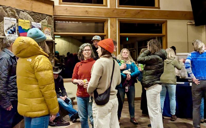 Locals mingled at Kendall Mountain Community Center before the MountainFilm Festival began photo by Silverton Creative District