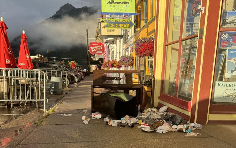 Unsecured trash is a town wide problem that attracts animals and leads to human and wildlife conflicts. Photo credit Katey Fetch