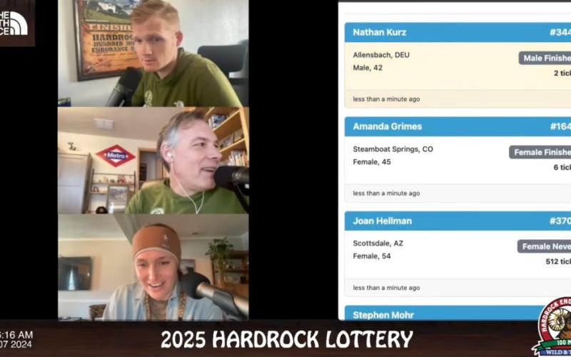 Hardrock 100 Live Lottery on YouTube.