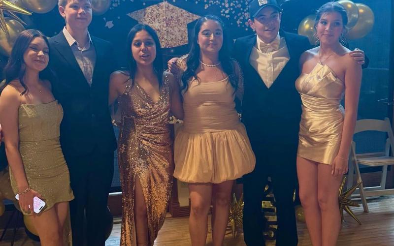 This last Saturday night, the Silverton High School had a Senior Graduation celebration that was supported by many local businesses. From left to right, Silverton High schoolers: Victoria Fierro, Trey Vanlaningham, Jaque Acosta, Karely Ortega, Alex Torres, and Kyrsten Carreon Photo credit Alice Rico