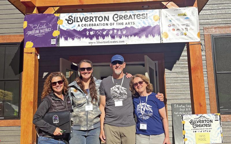 Left to right: SCD Lisa Branner, Hillary Cable, Wes Berg &amp; Lori Nixon at Silverton Creates festival. Photo credit DeAnne Gallegos