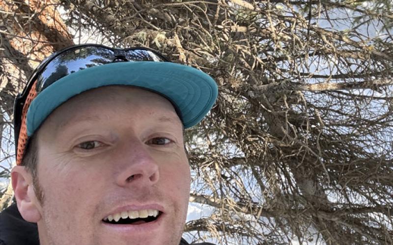 A week later, Ryan Copenhagen returns to the scene where the accident occurred, showing the wire that caused the injury Photo by Ryan Copenhagen