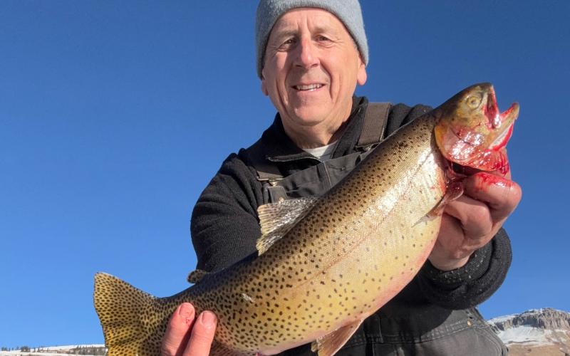 SMPA local lineman Jeff Shea enjoys ice fishing up at Molas Lake Photo provided by Jeff Shea