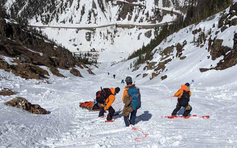 Rescue of injured skier Photo by Silverton Medical Rescue
