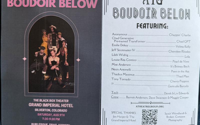 The Playbill for A Theatre Group Variety Show.