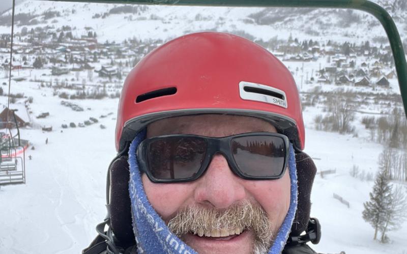 Scott Fetchenhier happy to ski in the fresh snow at Kendall Photo by Scott Fetchenhier