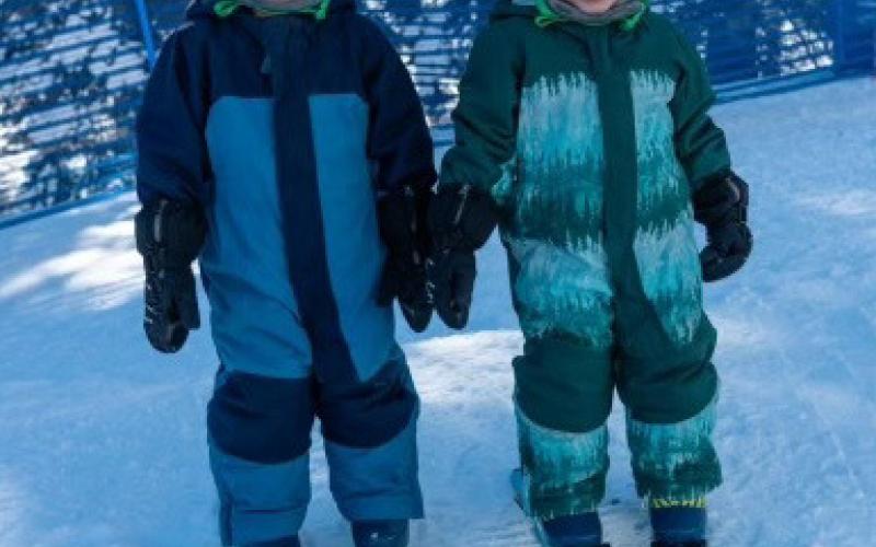 Megan and Calvin Davenport’s twin boy’s first ski in 2024 . Photo credit Megan Davenport