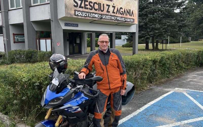 Rick Noble on his summer 2024 motorcycle European trip . Photo credit Rick Noble