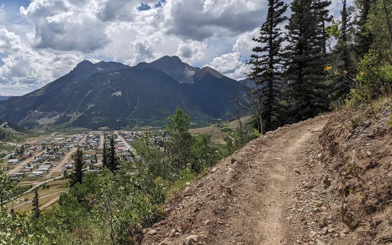 The trail overlooking Silverton. Photo credit Silverton Singletrack Society