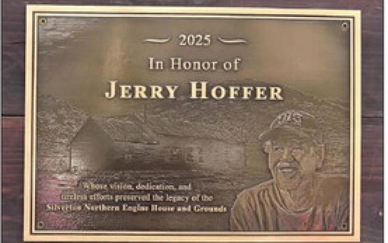 Jerry Hoffer memorial plaque photo by Durango Railroad Historical Society