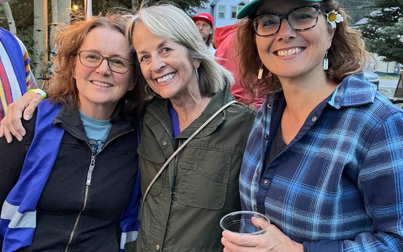 Lori Nixon, Barbara McLachlin, and Silverton Creative District Director Lisa Branner at the Silverton Summer Sounds Concert Photo by DeAnne Gallegos