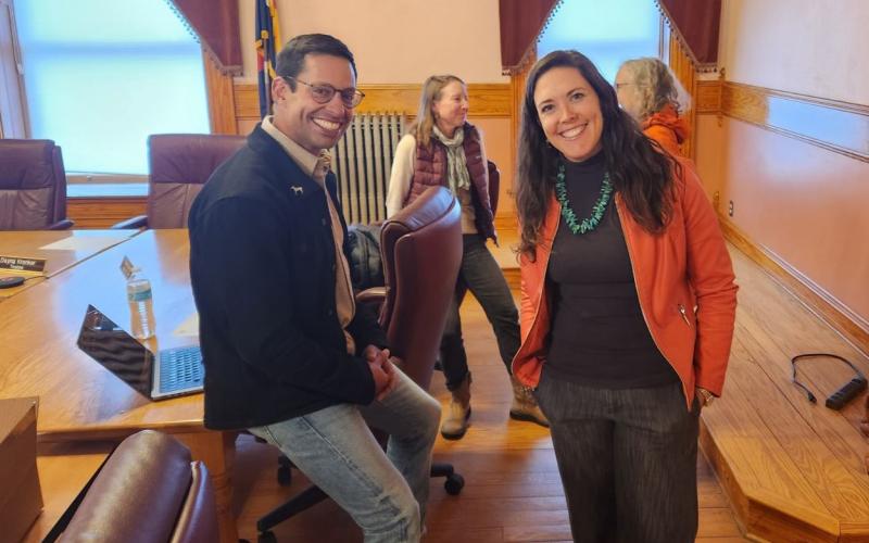 Former Mayor Shane Fuhrman and Newly elected Mayor Dayna Kranker. Photo credit Town of Silverton