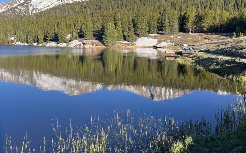 A view of Andrews Lake before the spring storm rolled in photo by Scott Fetchenhier