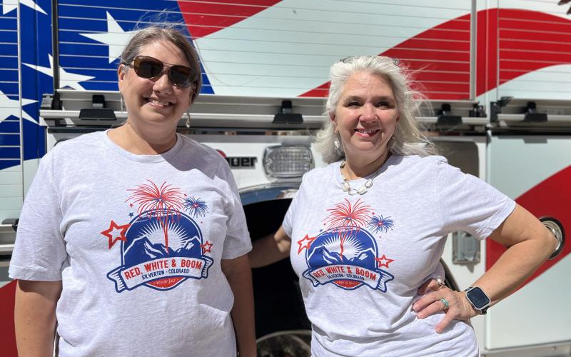Melanie Barger and Molly Barela model the 4th of July Association’s event T-Shirt that is for sale Photo credit DeAnne Gallegos