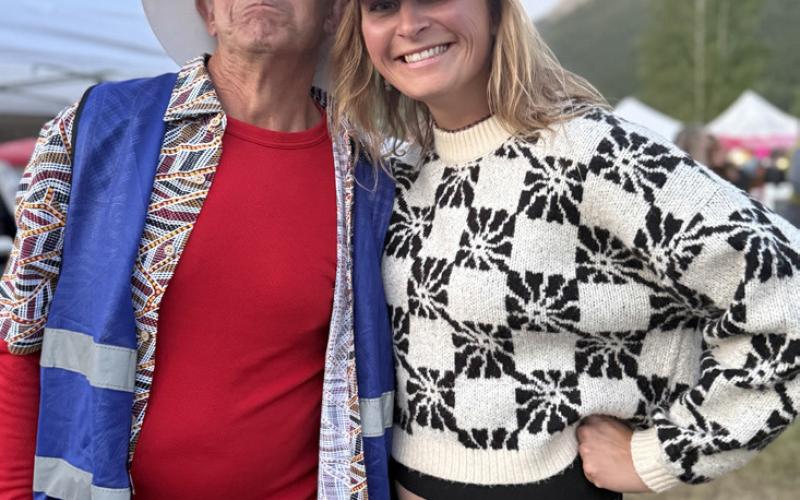 David Swanson and Aly Wiemken enjoying the community concert Friday night photo by DeAnne Gallegos