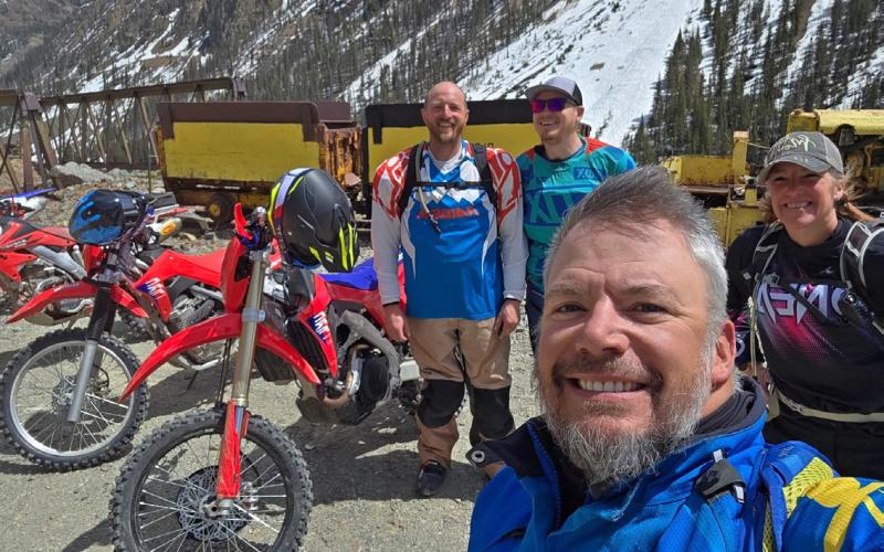 A group of Silverton locals took their dirt bikes out over the weekend to see the condition of the San Juan County backcountry roads. They didn’t get very far on most roads due to the snow berms still intact.