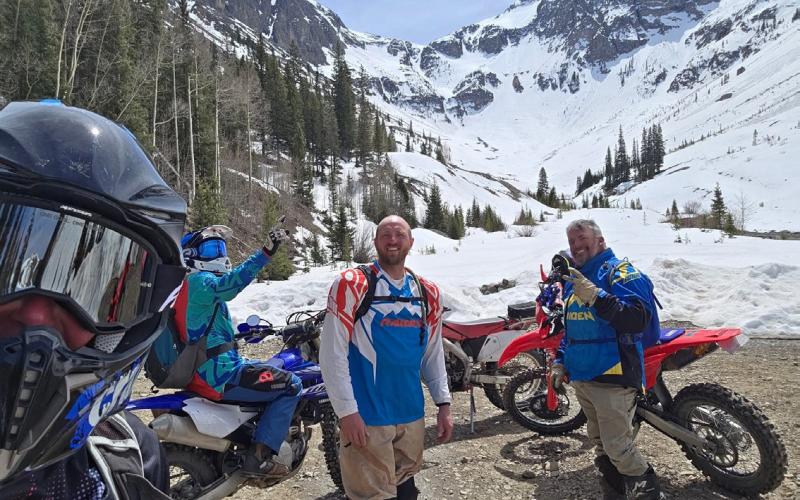 Photo credit Kim Maisch The group smiles for the selfie shot on the San Juan bluebird day.