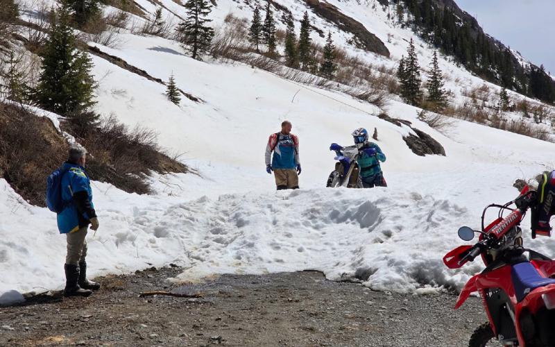 Photo credit JP Stanley With the snow berms still intact, the group didn’t get to travel very far on majority of San Juan County Roads.