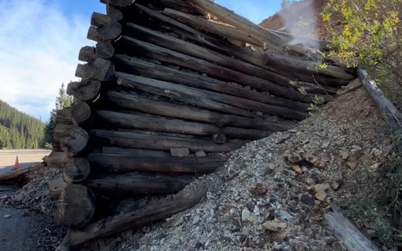 The 100 year old crib wall designed by miners at the turn of the century held up until this summer’s daily rainstorms. Photo credit DeAnne Gallegos