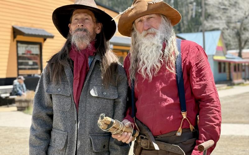 Freddie Canfield and Wayne Peterson looked the part for train day photo by DeAnne Gallegos