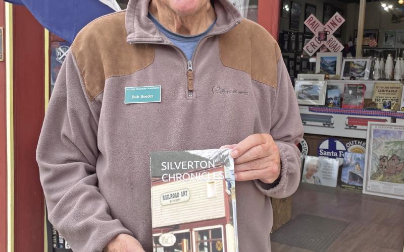 Author Bob Boeder, with his new book “Silverton Chronicles” Photo credit Katey Fetch