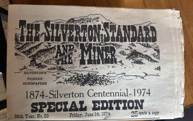 Photo by DeAnne Gallegos June 14th, 1974, edition of The Silverton Standard and the Miner was found in the upstairs of the Rendezvous 1880 Restaurant by owner Mark &amp; Katherine Quintana.