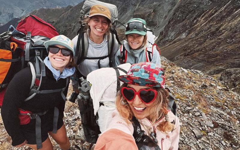Photo by Critt Kuenning Elise Cody, Krista Beyer, Jules Ledford and Critt Kuenning took a backpacking trip right out their front doors in our “big backyard”.