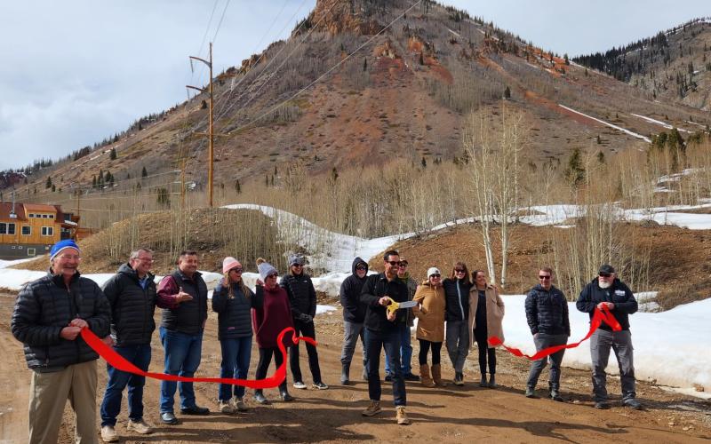 Ribbon cutting for the annexation of Anvil Development into the Town of Silverton. Photo credit DeAnne Gallegos