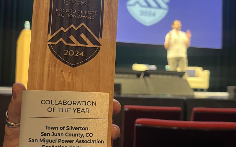 TOS wins collaboration of the year award during the MTN 2030 Climate Action Conference in Jackson Home WY. Photo credit Team Gold