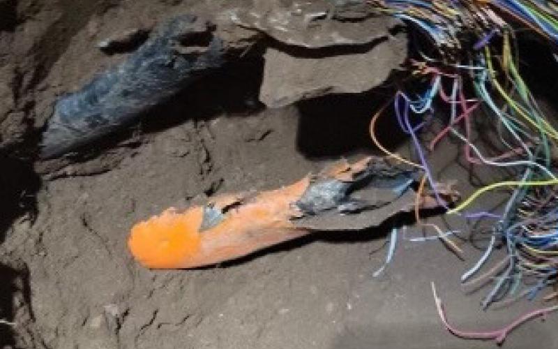 Fiber line cut in North La Plata County that caused 13 hour Communication blackout. Photo credit Vero