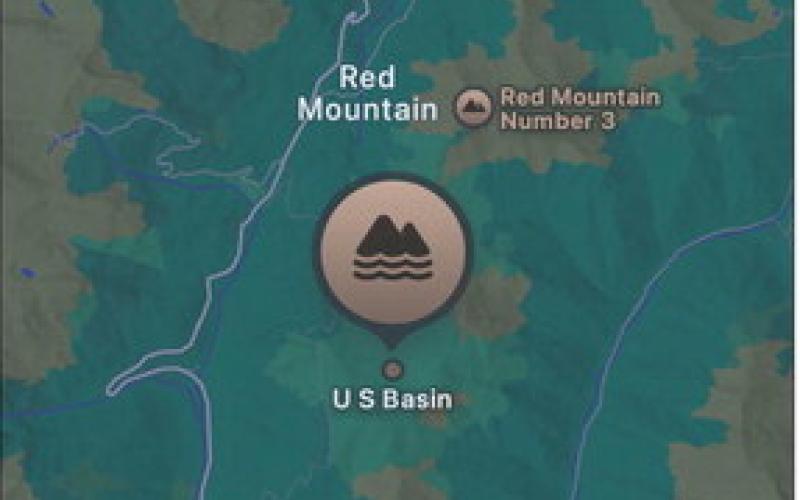 Map of the US Basin Area of Red Mountain