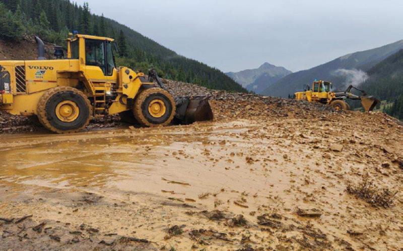 Mudslide on Red Mountain pass last week photo by CDOT