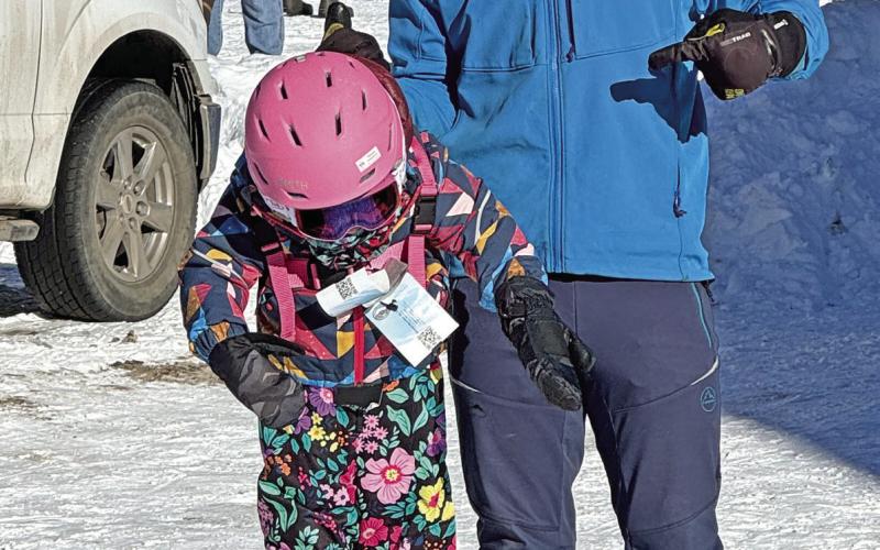 Adam and Ava Andrade after a long day skiing at Kendall Mountain Ski Area. Photo credit Katey Fetch