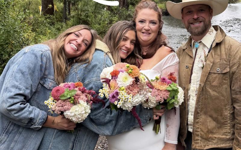 Silverton local Morgan Duff got married this weekend! She is pictured here with Silverton locals Holly Huebner, Taylor Rock, and Nick Fattor. Photo by Holly Huebner