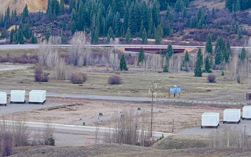 Wondering what the big white boxes are just South of Anvil Mountain neighborhood along Highway 550? They are the delivered townhomes waiting to be installed for the Silverton Housing Authority’s Anvil Townhome project Photo by DeAnne Gallegos