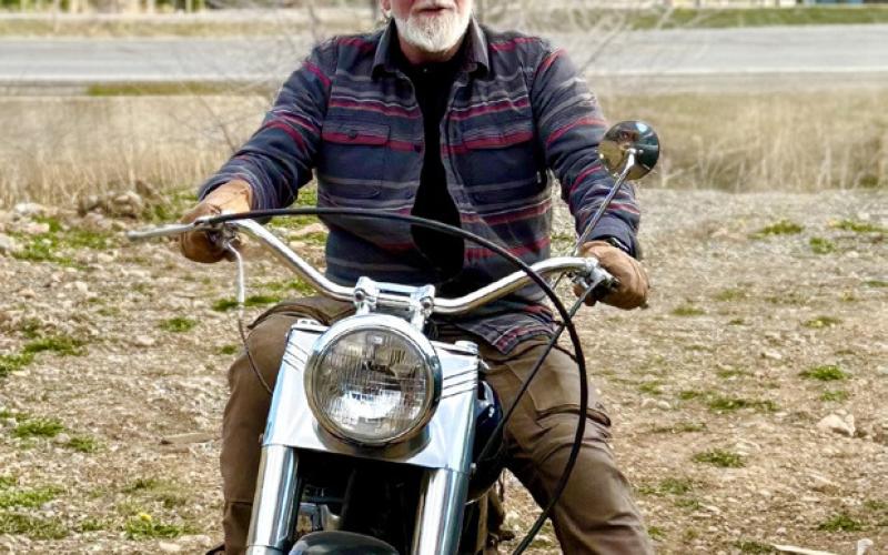 Bruce Conrad enjoyed getting his vintage motorcycle out for a ride photo by DeAnne Gallegos