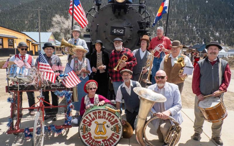 The famous Silverton Brass Band plays on the opening day of the DSNGRR train. Photo credit Ray Dileo