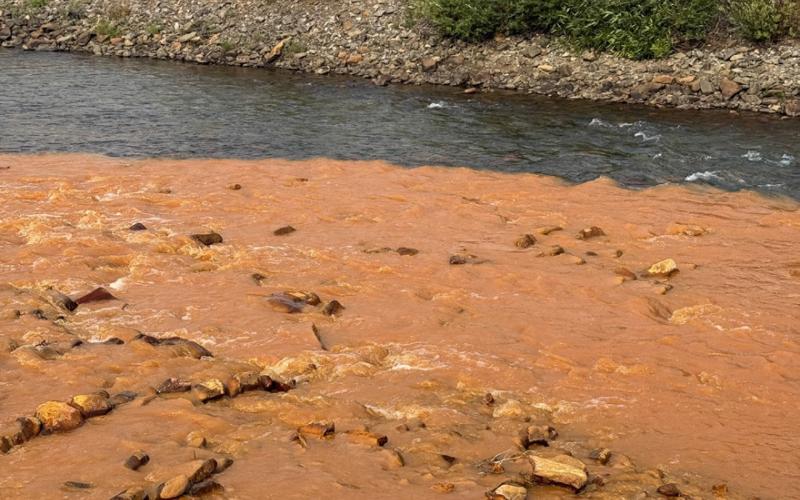 Confluence of Cement Creek &amp; Animas River on Aug 07 2025, 5 pm. Photo by Silverton Standard