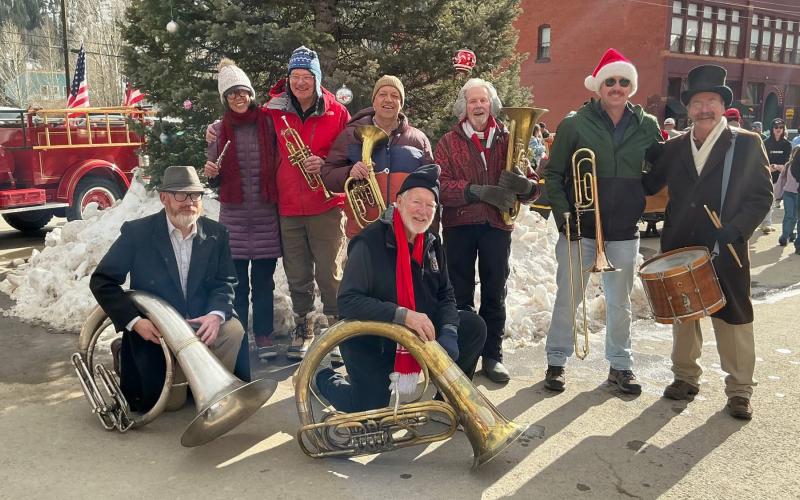 Silverton Brass Band were happy to play for the locals on Christmas Eve photo by Gary Miller