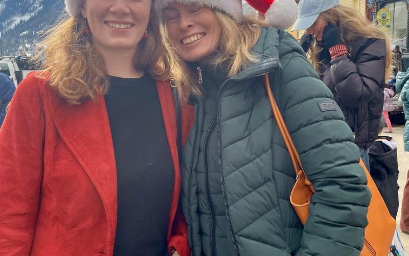 Molly and Samantha Wright wait to visit with Santa Claus, photo by Janice Sanders