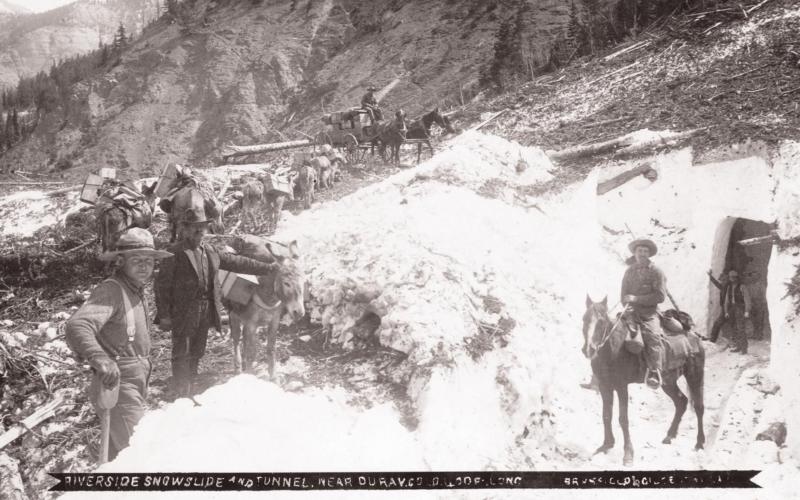 RIVERSIDE SLIDE Riverside Slide and Tunnel near Ouray. Photo courtesy San Juan County Historical Society