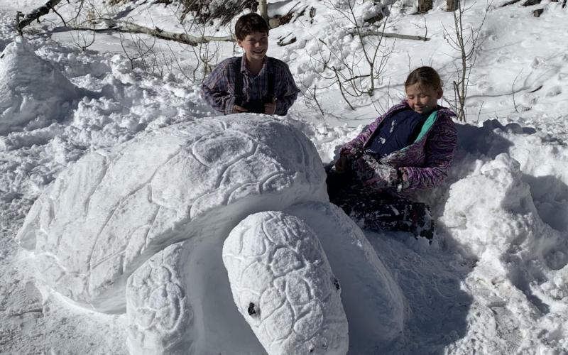 Holly (4th grade)&amp; Arliss (6th grade)Lee on exhibit down RD 2