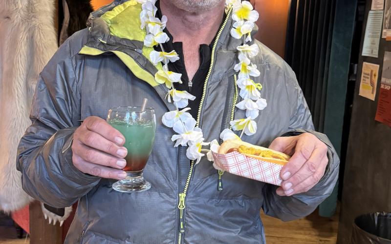 Micahel Burton enjoyed a “Shark Attack” at the Den located inside the Coffee Bear photo by Sarah Moore