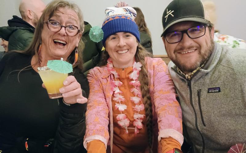 Deb Wykoff, Megan Mast, &amp; Bill Ketterhagen enjoyed the Cocktail Crawl for Snowscape photo by Megan Brosh