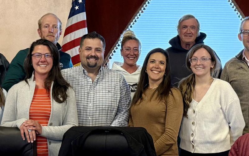 (L-R Back Row) John Zarkis, Tyler George, Melina Marks, Ron Wakefield, Chris Brosh &amp; Dr. David Brown (L-R Front Row) Elizabeth Stuffings, Lucy Mulvihill, Lindsey Halvorson, Jim Harper, Dayna Kranker and Amie Gardiner Photo By DeAnne Gallegos