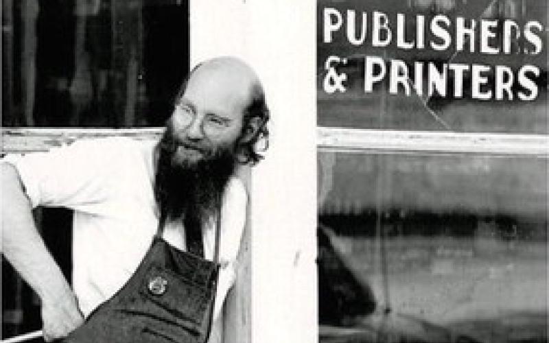 Allen Nossaman, an important factor in the early days of the Society, outside his office where he was editor and publisher of The Silverton Standard for more than ten years starting in 1963.