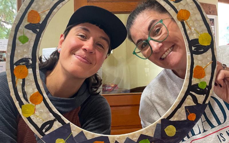 Photo by Lori Nixon Silverton Library’s Evin Harris and Librarian Misti Anderson are excited about Silverton Creates Week.